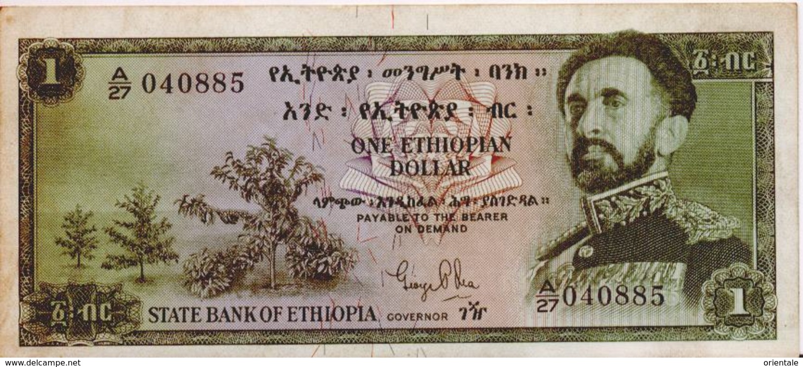 ETHIOPIA P. 18a 1 D 1961 VF - Ethiopie