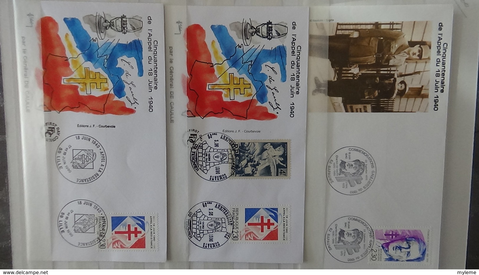 Belle thématique sur le Général De Gaulle, timbres (tous ** 1ère page), ND, blocs, enveloppes .... A saisir !!!