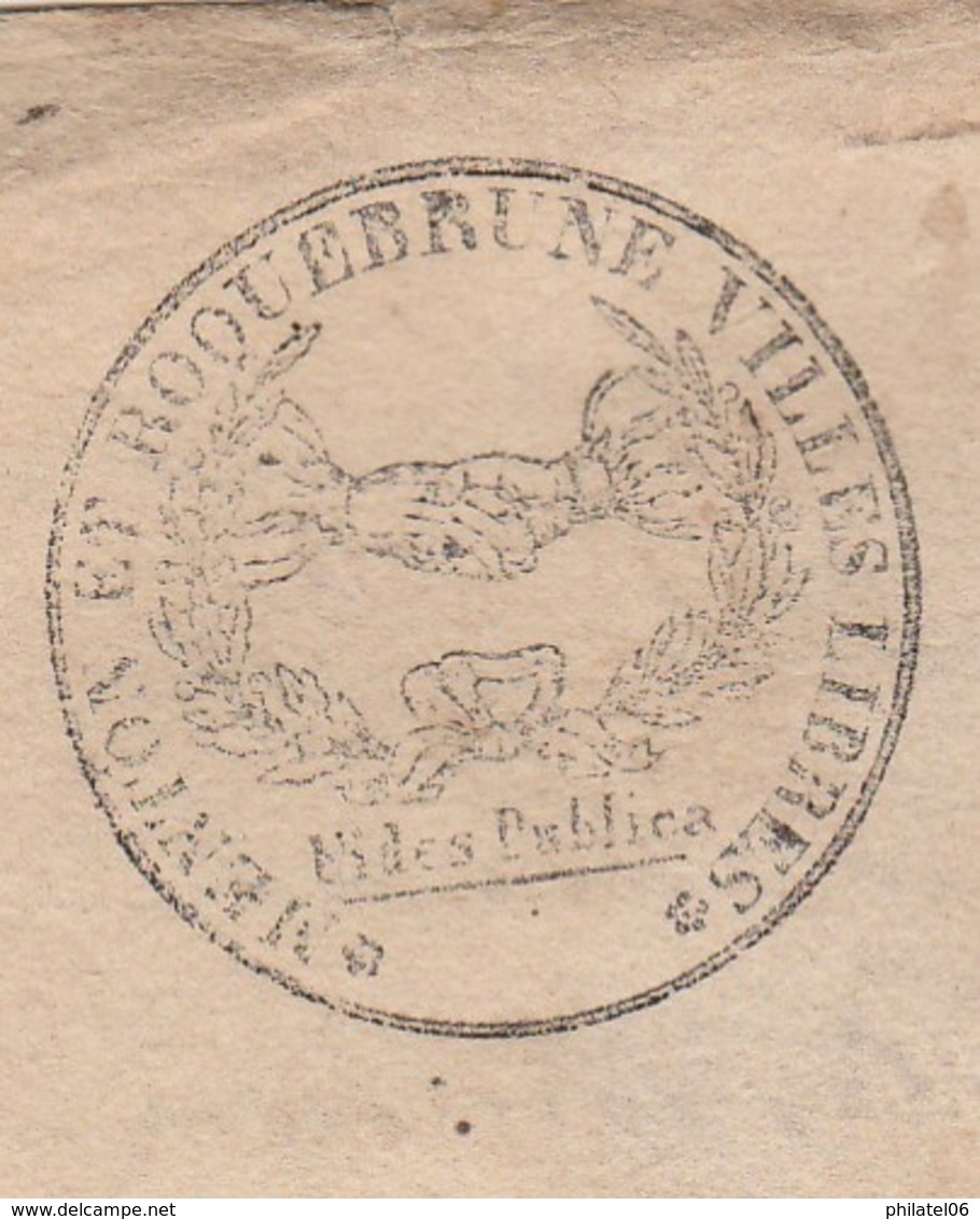 MONACO  RARE FISCAL  MENTON ET ROQUEBRUNE VILLES LIBRES (SECESSION DES 2 VILLES) 1860 - Steuermarken