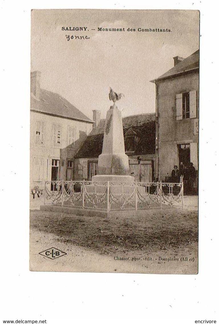 Cpa SALIGNY Monument Des Combattants Monument Aux Morts Chassot éd CLB - Autres & Non Classés