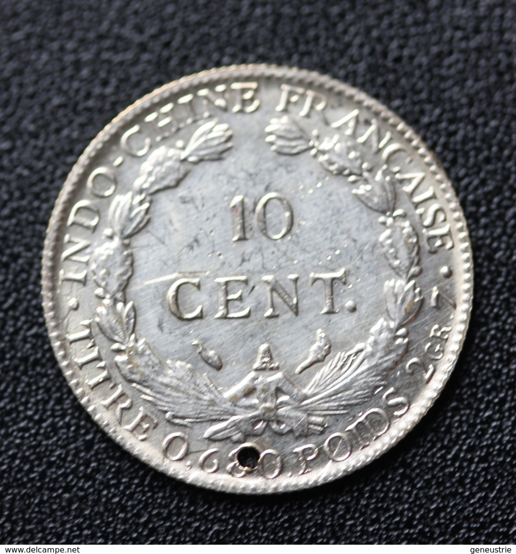 Jeton De Mariage Fait à Partir D'une 10 Cent Indochine Argent 1920 - Denier à épouser - Arras De Boda - Professionals/Firms