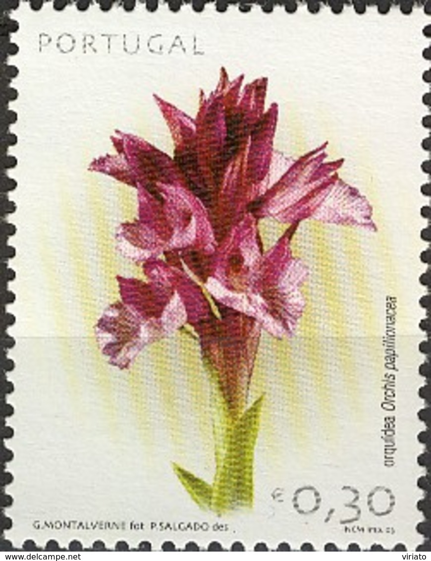 Portugal 2003 (MNH) -  Pink Butterfly Orchid  (Orchis Papilionacea) - Orchidées