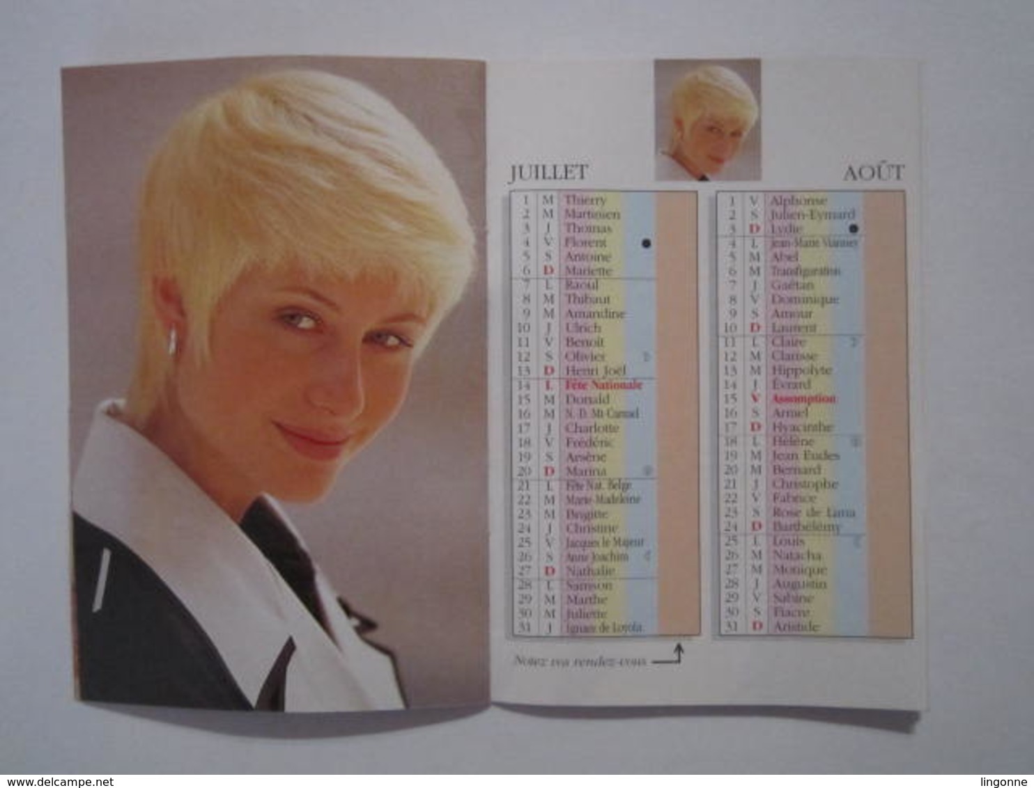 1997 PETIT CALENDRIER AGENDA COIFFURE PARFUMERIE SALON A FEMINA LANGRES (52)