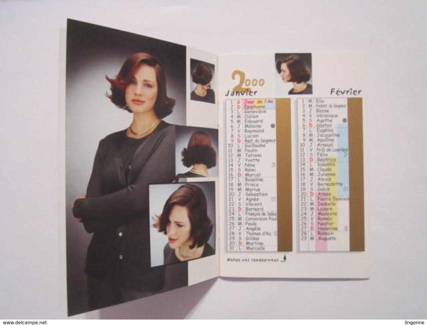 2000 PETIT CALENDRIER AGENDA COIFFURE PARFUMERIE SALON A FEMINA LANGRES (52) - Petit Format : 1991-00