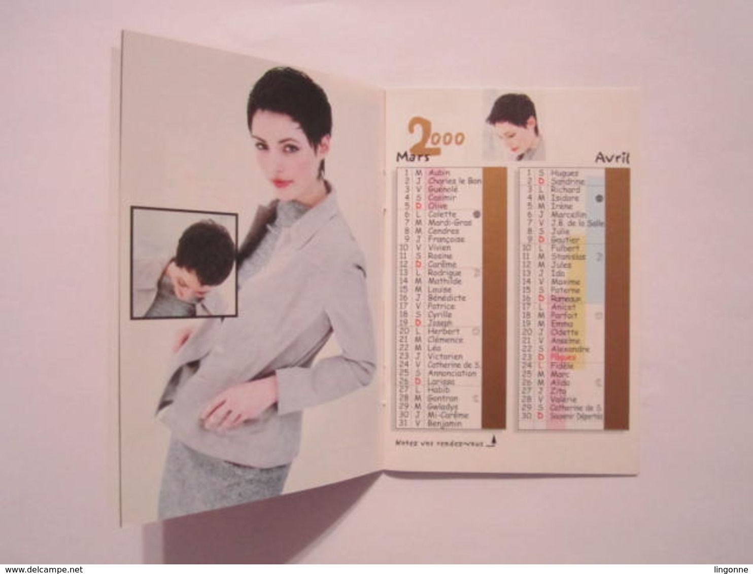 2000 PETIT CALENDRIER AGENDA COIFFURE PARFUMERIE SALON A FEMINA LANGRES (52) - Petit Format : 1991-00