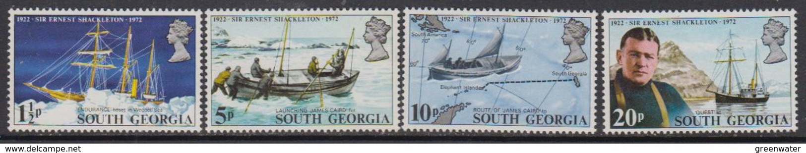 South Georgia 1972 50th Death Ann. Anniversary Of Sir Ernest Schackleton 4v ** Mnh (41719) - Zuid-Georgia