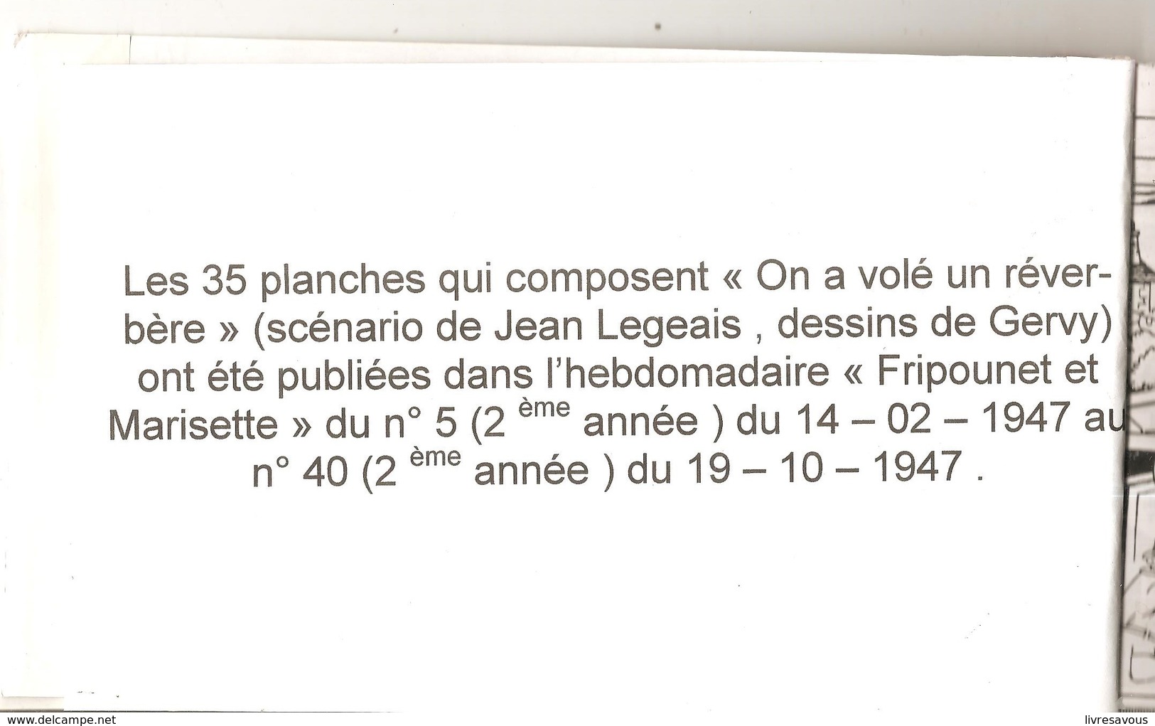 Gervy On A Volé Un Réverbère Scénario De Jean Legeais, Illustré Par Gervy. Document Provenant D'un Collectionneur - Autres & Non Classés