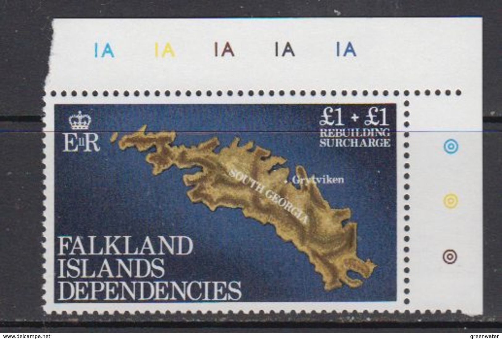 Falkland Islands Dependencies 1982 Rebuilding Fund 1v (corner) ** Mnh (41719B) - Zuid-Georgia