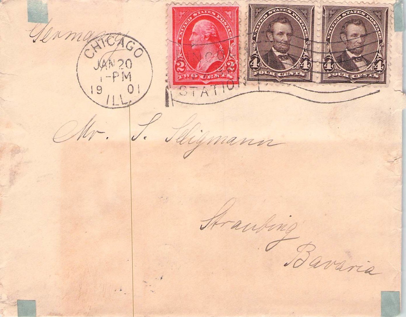 USA - LETTER 1901 CHICAGO - STRAUBING/BAVARIA - Covers & Documents