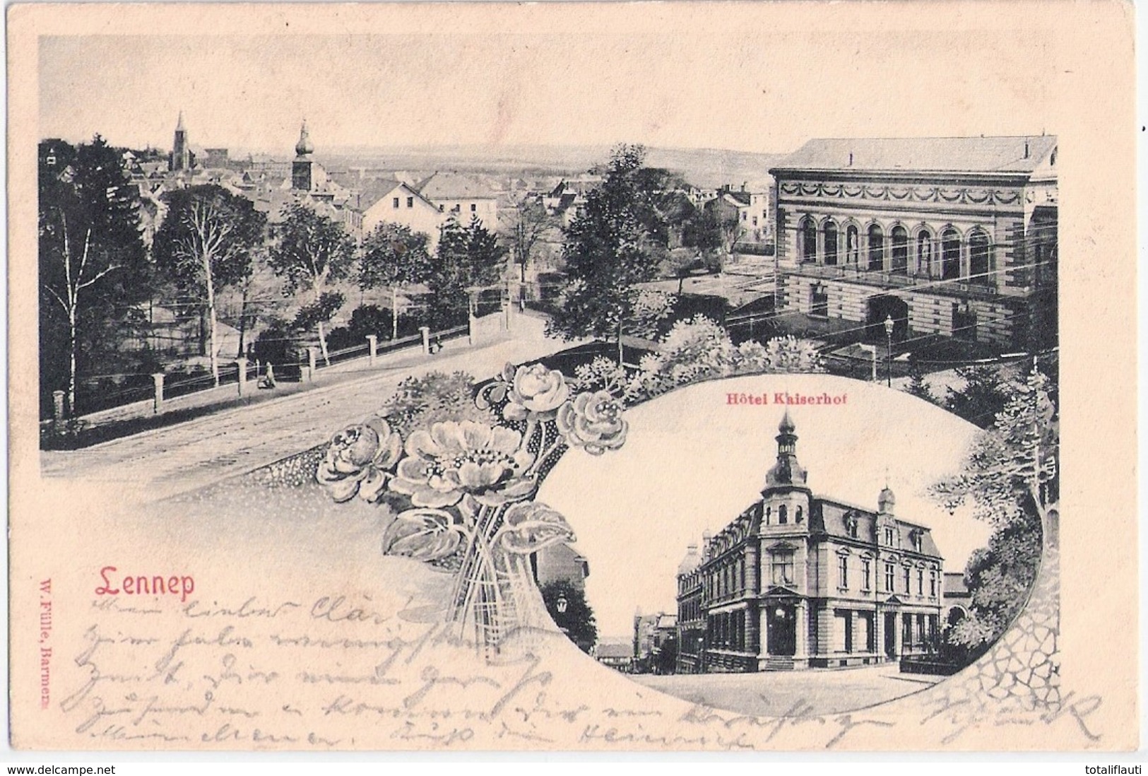 LENNEP Remscheid Hotel Kaiserhof Jugendstil Bahnpost CÖLN REMSCHEID ZUG 141 21.4.1904 Nach Neuss - Remscheid