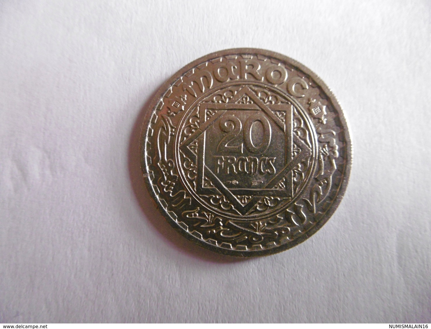 (A251)-MAROC-PIECE DE 20 FRANCS-1366/1947-EMPIRE CHERIFIEN - Maroc