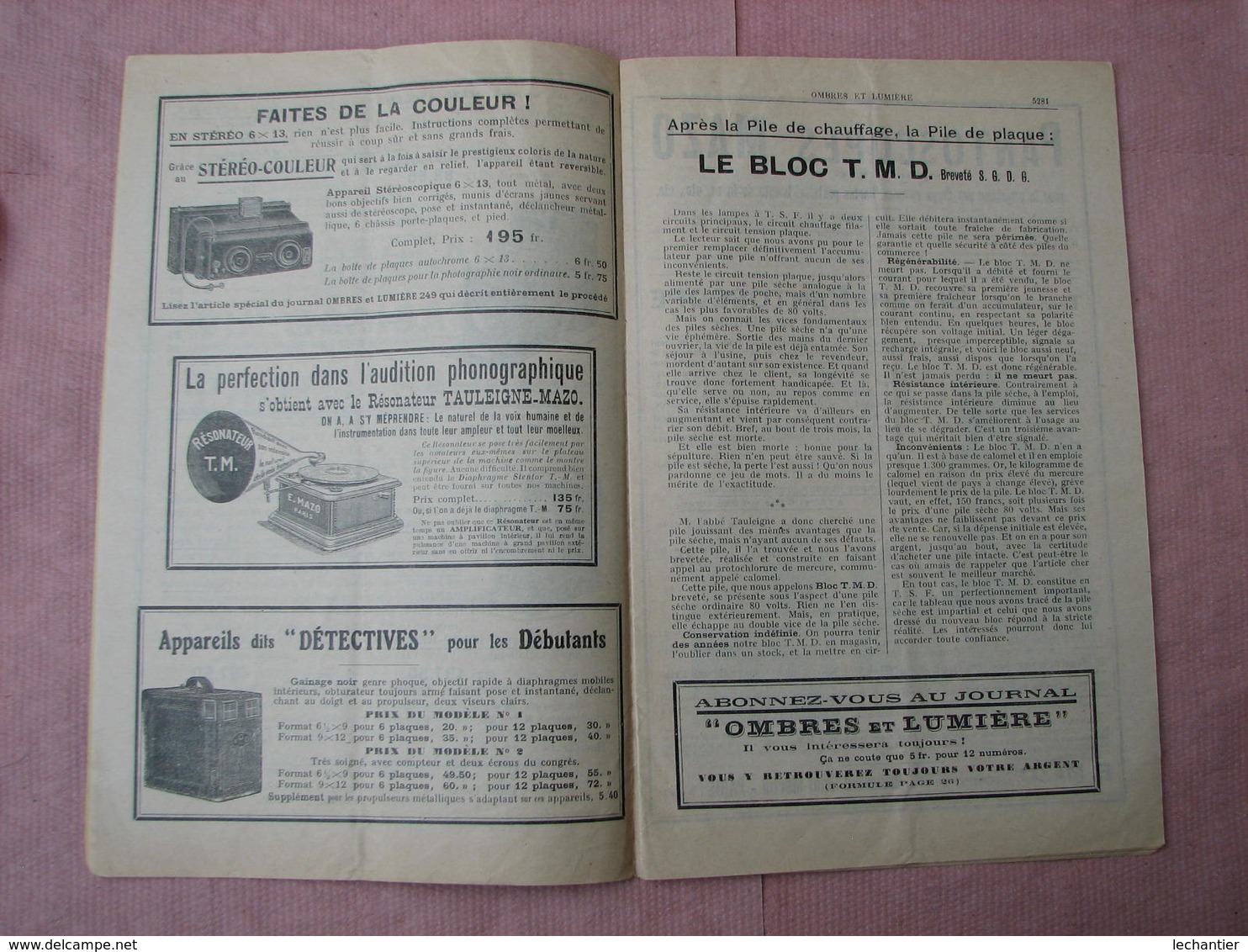 Ombres Et Lumiére 1923 Magnifique Catalogue 32 Pages 175X270 MAZO Bld St. Martin Paris TBE - Matériel & Accessoires