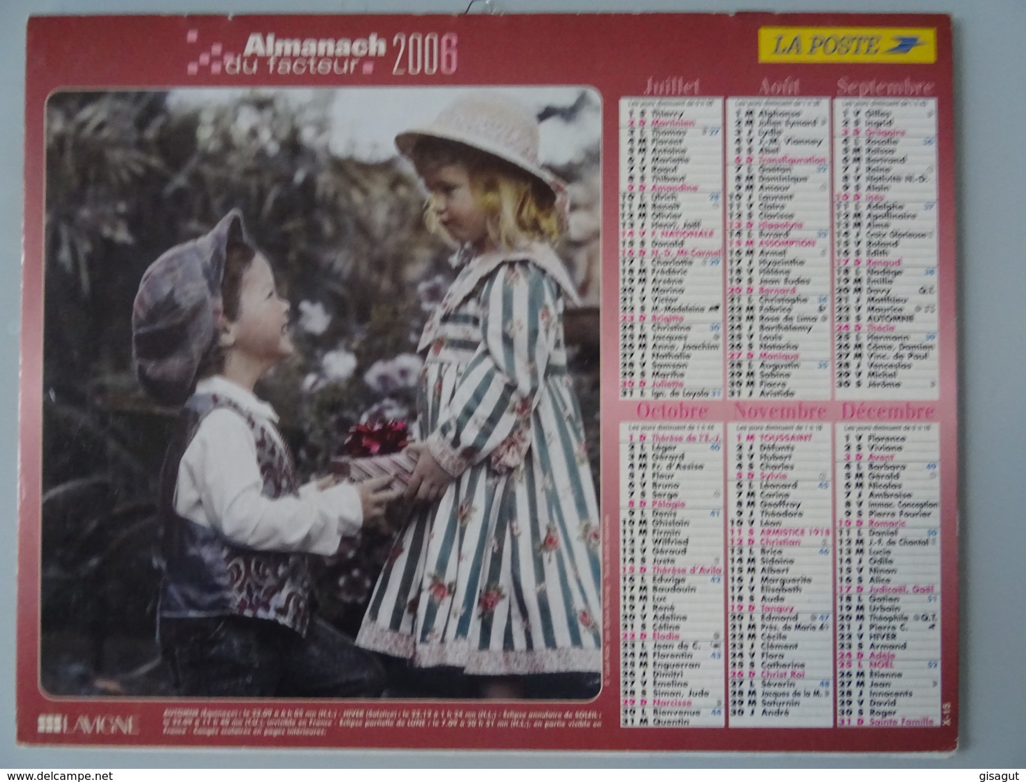 Almanach Du Facteur 2006 Recto  Couple D'enfantst Verso Couple D'enfants - Grand Format : 2001-...