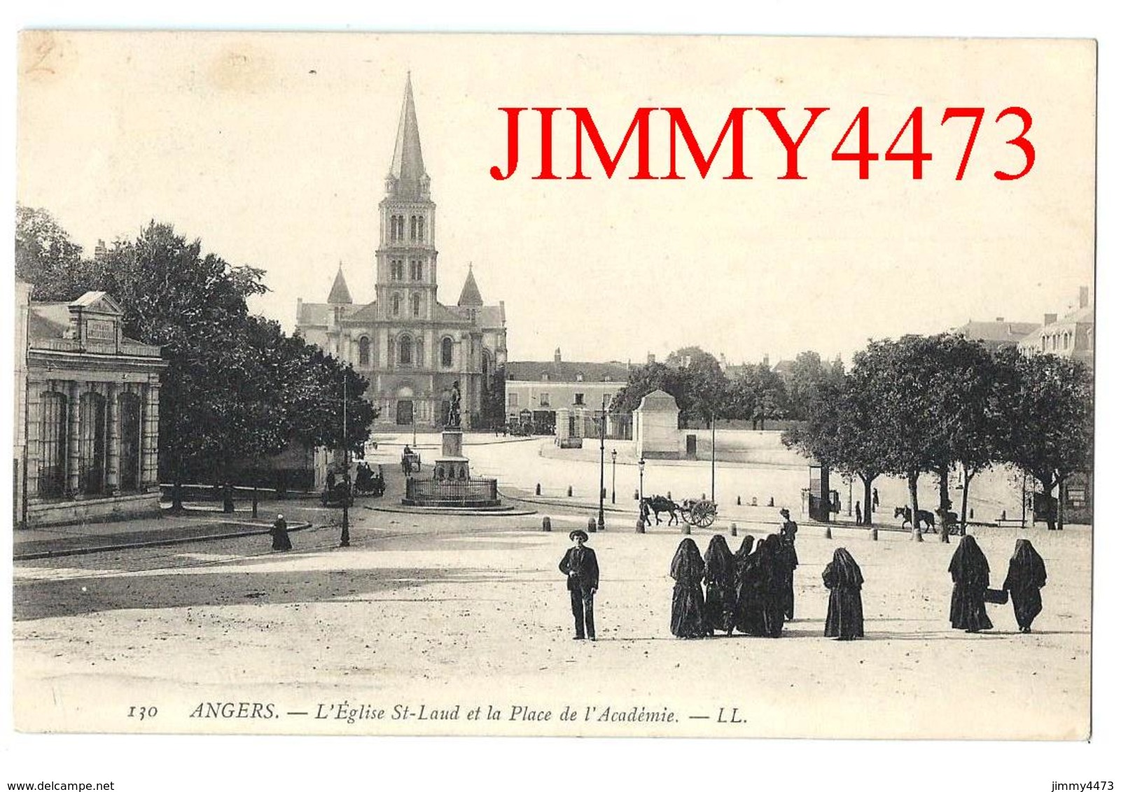 CPA - L' Eglise St- Laud Et La Place De L' Académie Bien Animée - ANGERS 49 Maine Et Loire - L L N° 130 - Recto-Verso - Angers