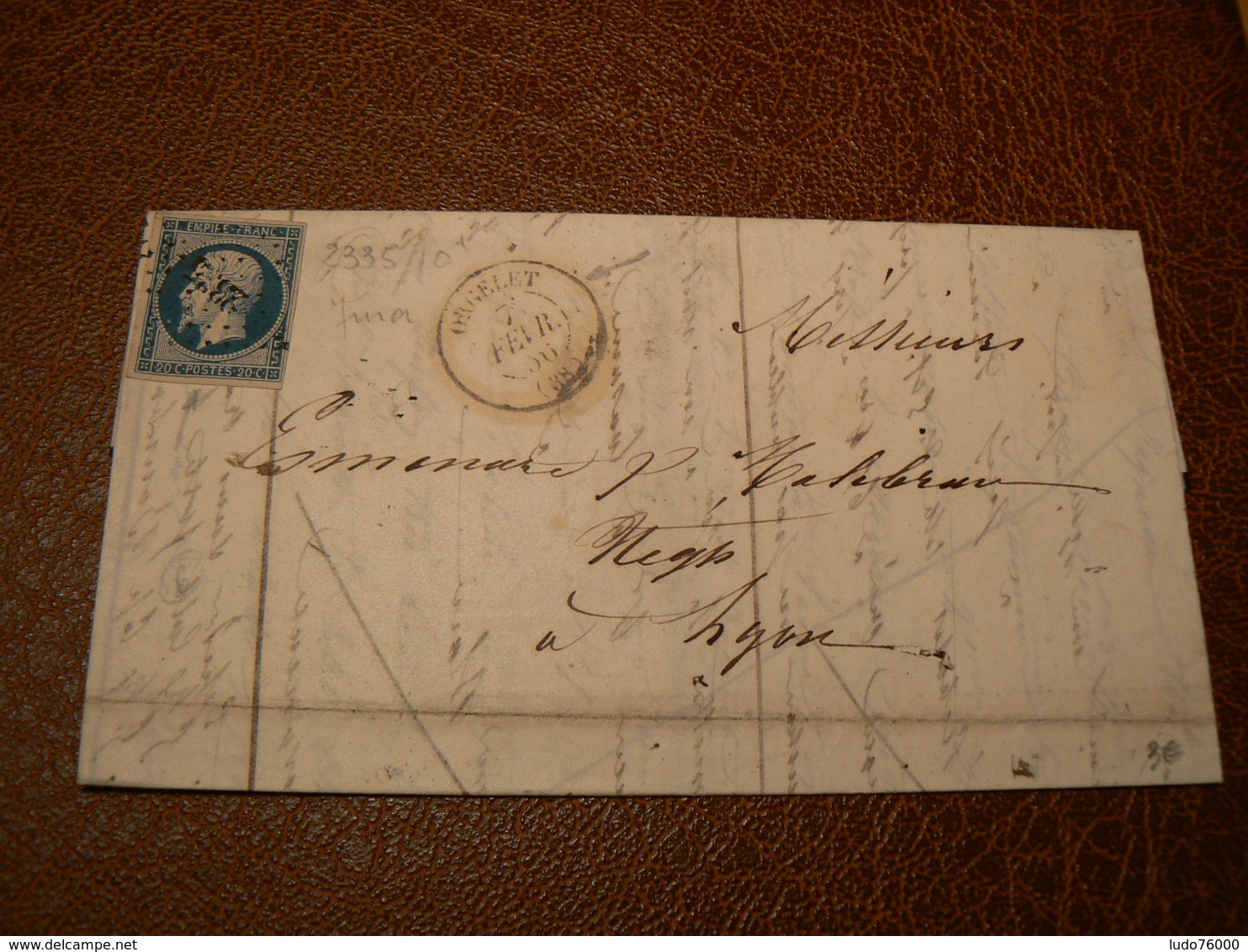 D303/ NAPOLEON N° 14 SUR LETTRE - 1853-1860 Napoléon III