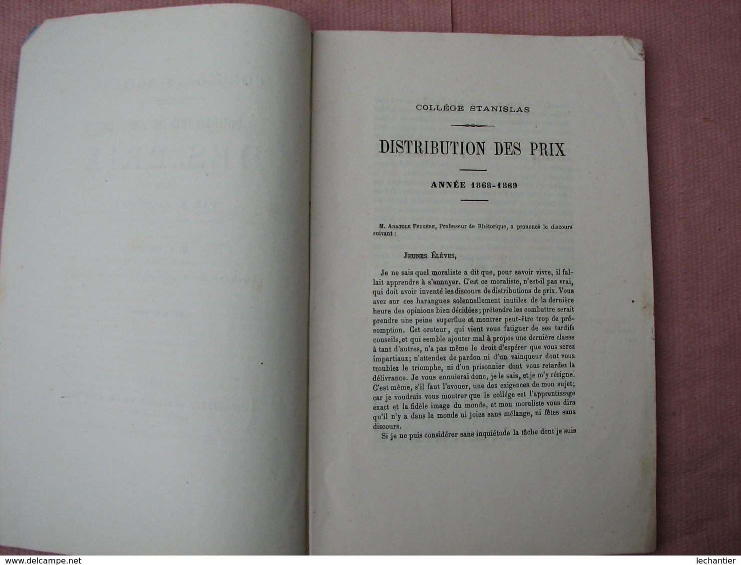 Collége Stanislas 10 Aout 1869  Distribution Des Prix  144 Pages 155X235 TBE - Diplômes & Bulletins Scolaires