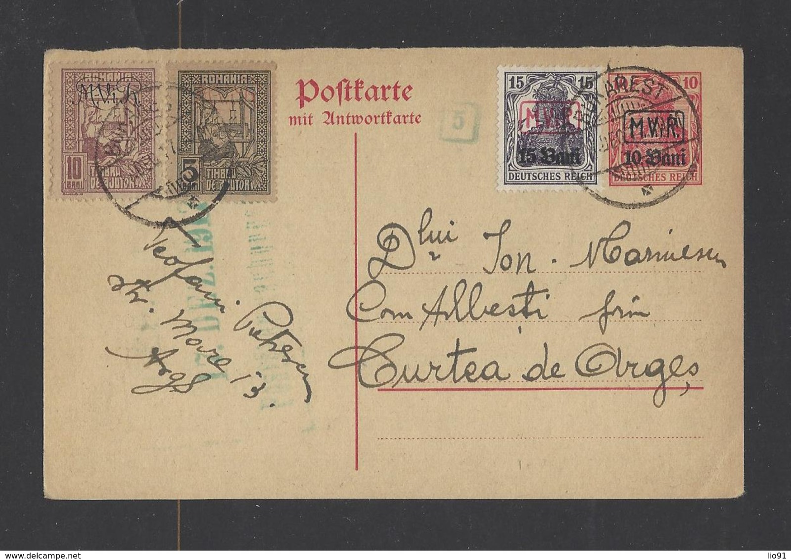 ROUMANIE.  Entiers Postaux   Occupation Allemande  1917 - Postwaardestukken