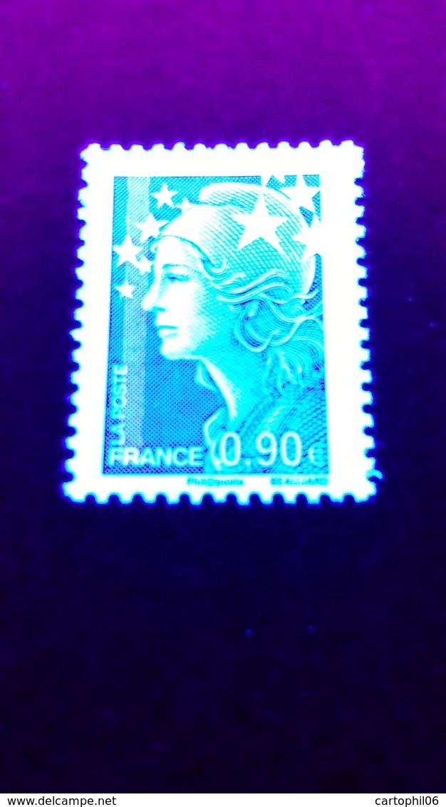 - FRANCE Variété 4259f ** - 0,90 € Lilas-brun Marianne De Beaujard 2009 - 2 BANDES DE PHOSPHORE A GAUCHE - Cote 15 EUR - - Neufs