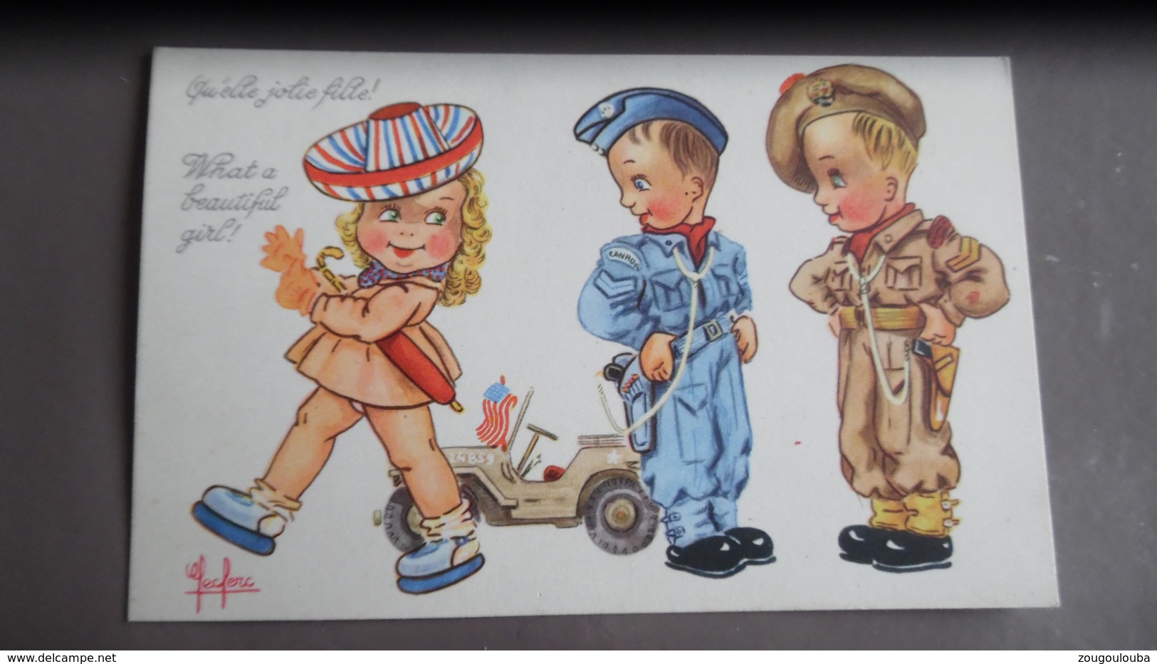 4 Cartes LECLERCQ Ww2 Militaire Humour - Leclerc