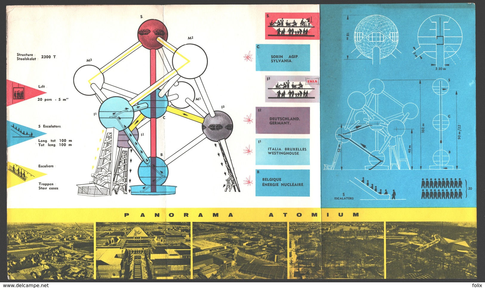 Folder / Brochure / Dépliant Bruxelles / Brussel Expo 58 - Atomium - Dépliants Touristiques