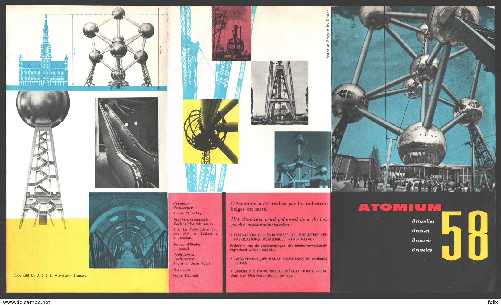 Folder / Brochure / Dépliant Bruxelles / Brussel Expo 58 - Atomium - Dépliants Touristiques