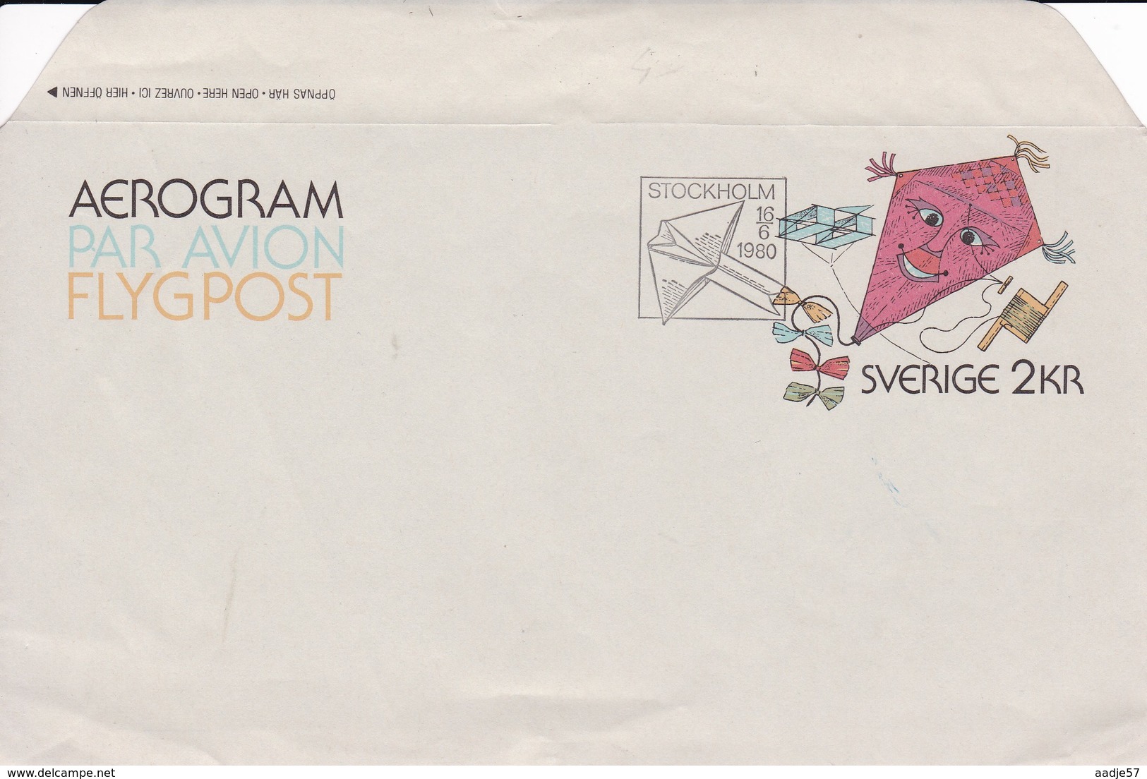 SCHWEDEN LUFTPOST FDC 16.06.1980 - Oblitérés