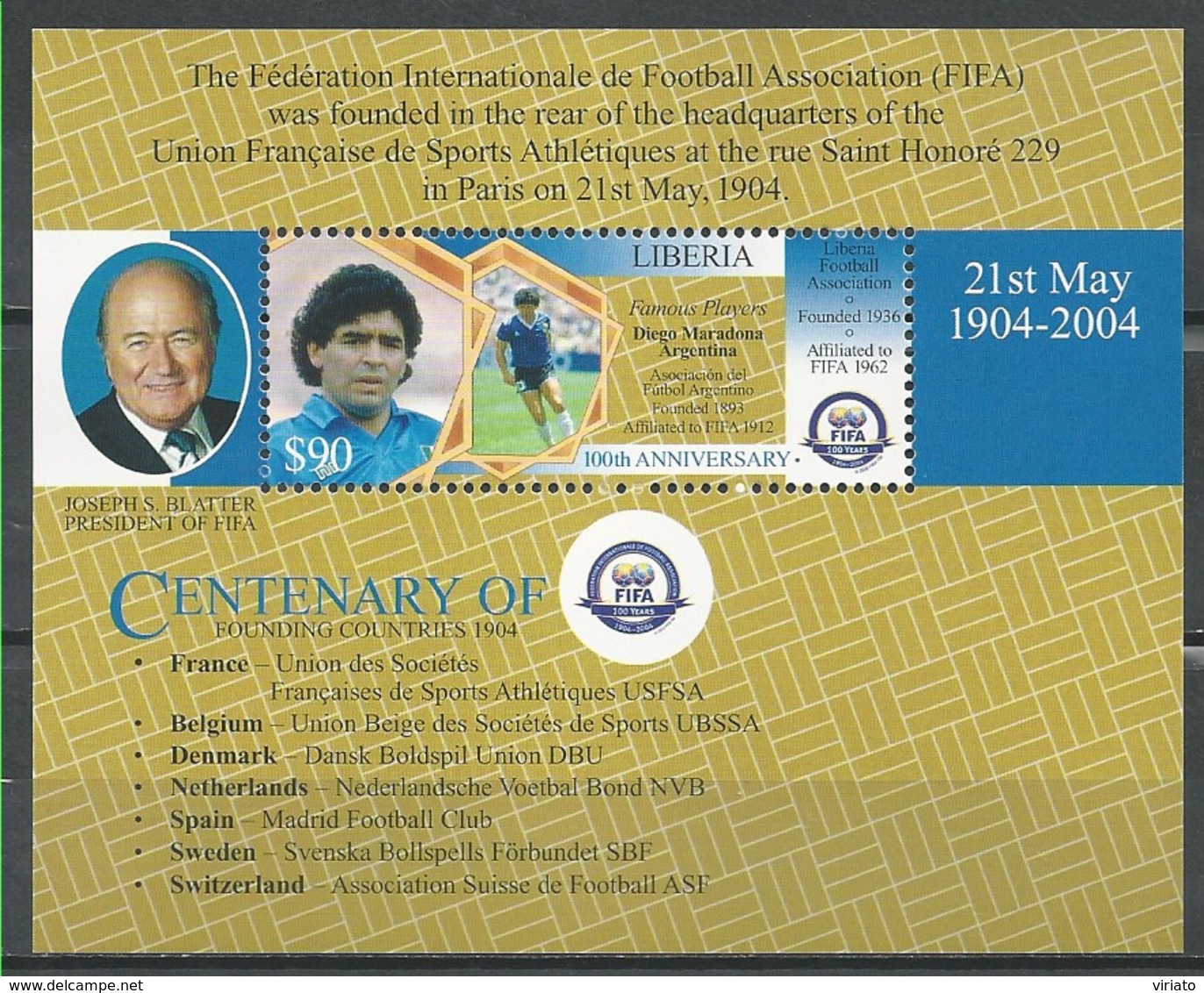 Liberia 2004 (MNH) - FIFA Centenary - Neufs