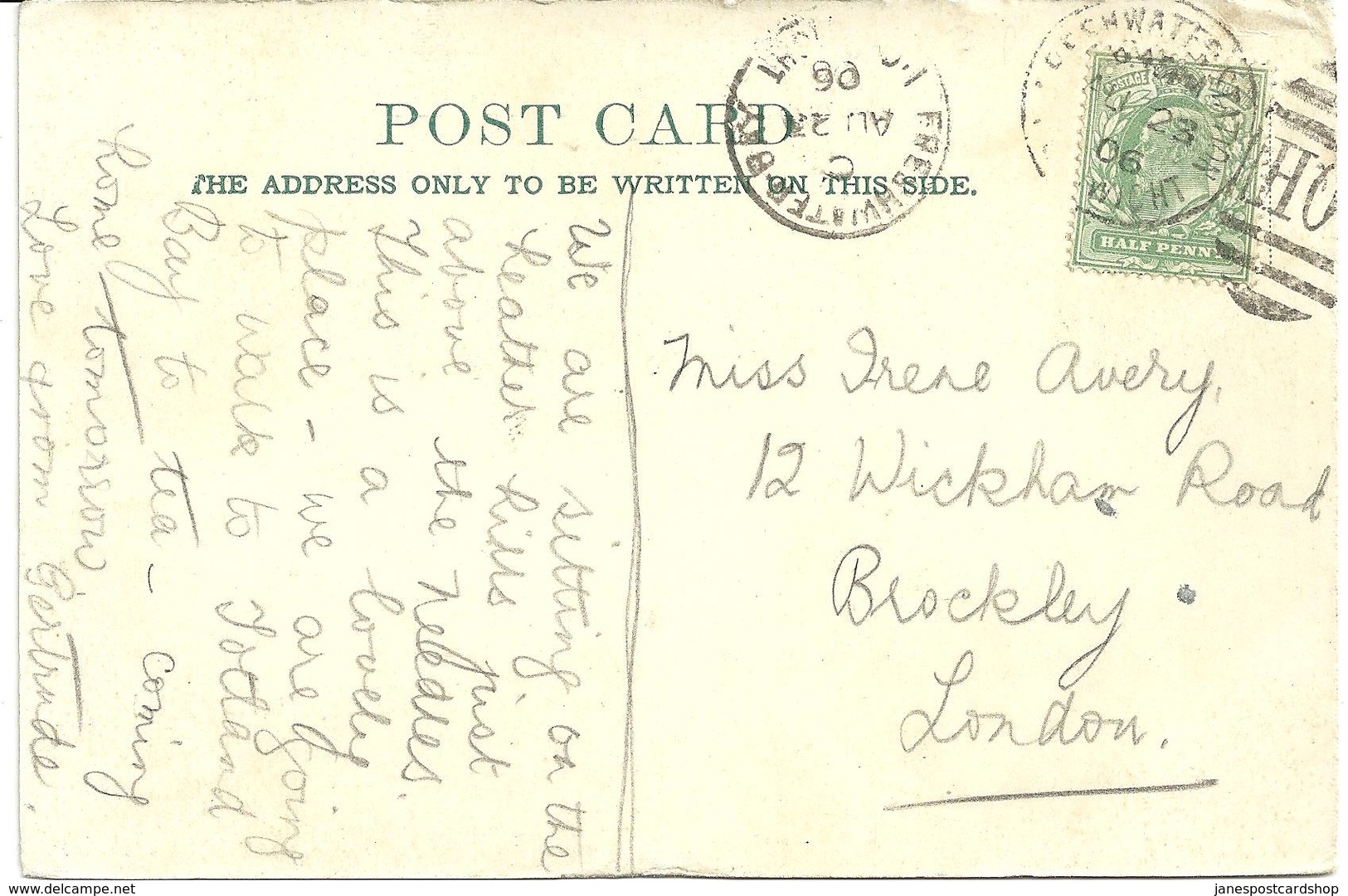 FRESHWATER STATION DUPLEX  POSTMARK - ISLE OF WIGHT - WITH POSTCARD OF THE NEEDLES - Postmark Collection