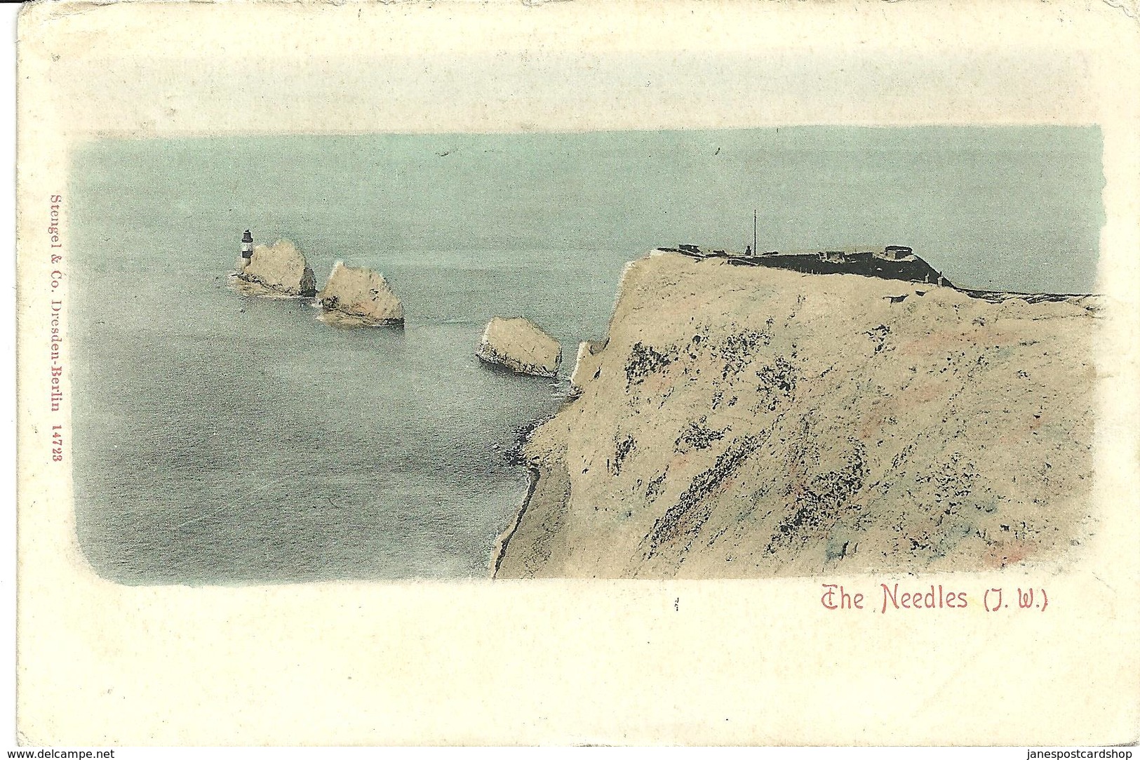 FRESHWATER STATION DUPLEX  POSTMARK - ISLE OF WIGHT - WITH POSTCARD OF THE NEEDLES - Postmark Collection