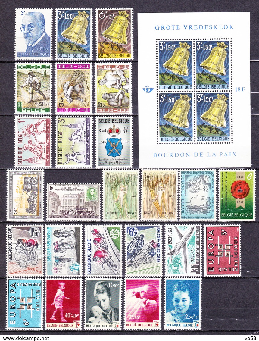 1963 Volledige Jaargang** (38 Zegels & 1 Blok,alle Postfris Zonder Scharnier).OBP 31,5 Euro. - Années Complètes