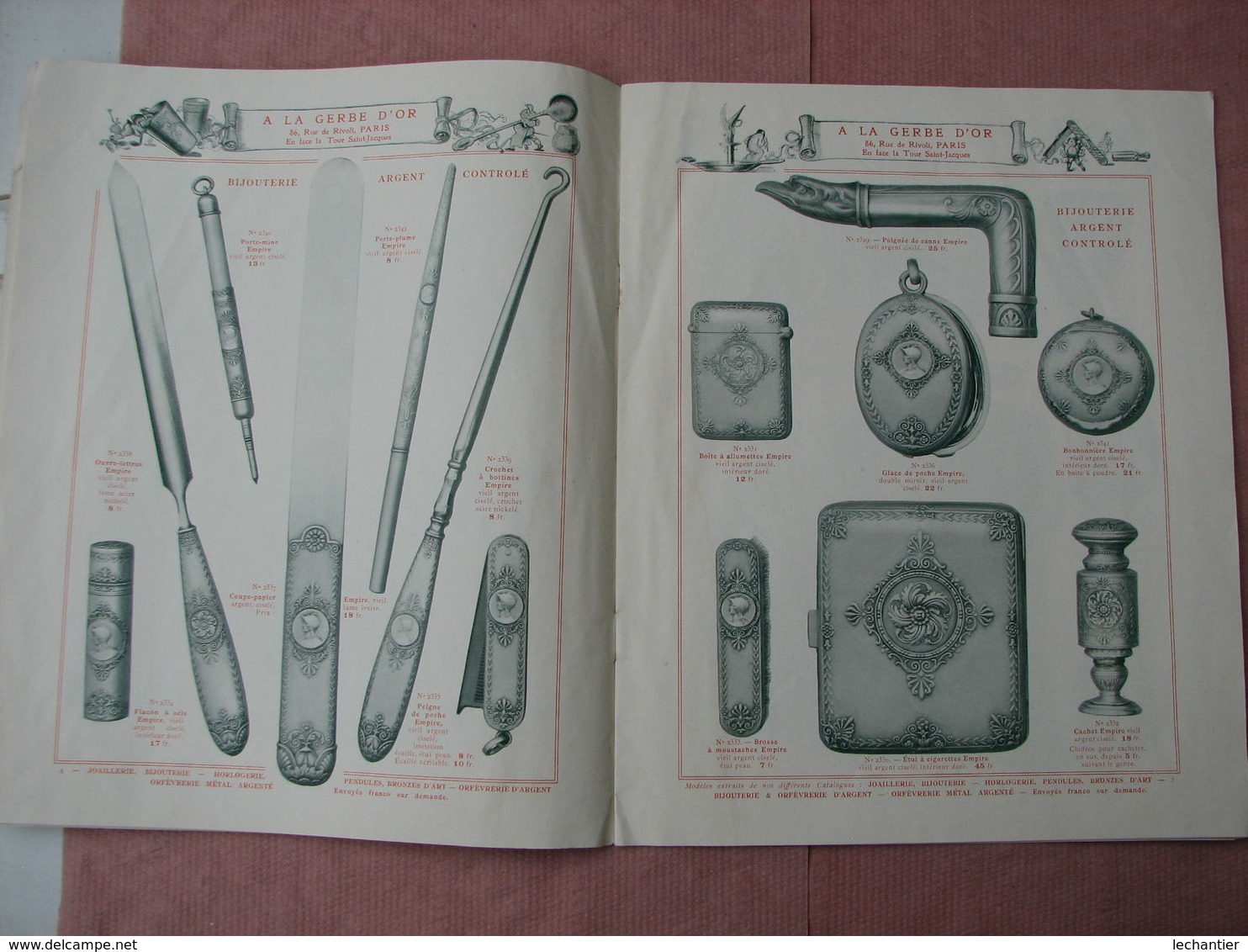 Maison De La Gerbe D'Or 1907 Catalogue 20 Pages 22X27 Bijouterie, Joallerie,horlogerie,bronzes, Etc... - Boucles D'oreilles