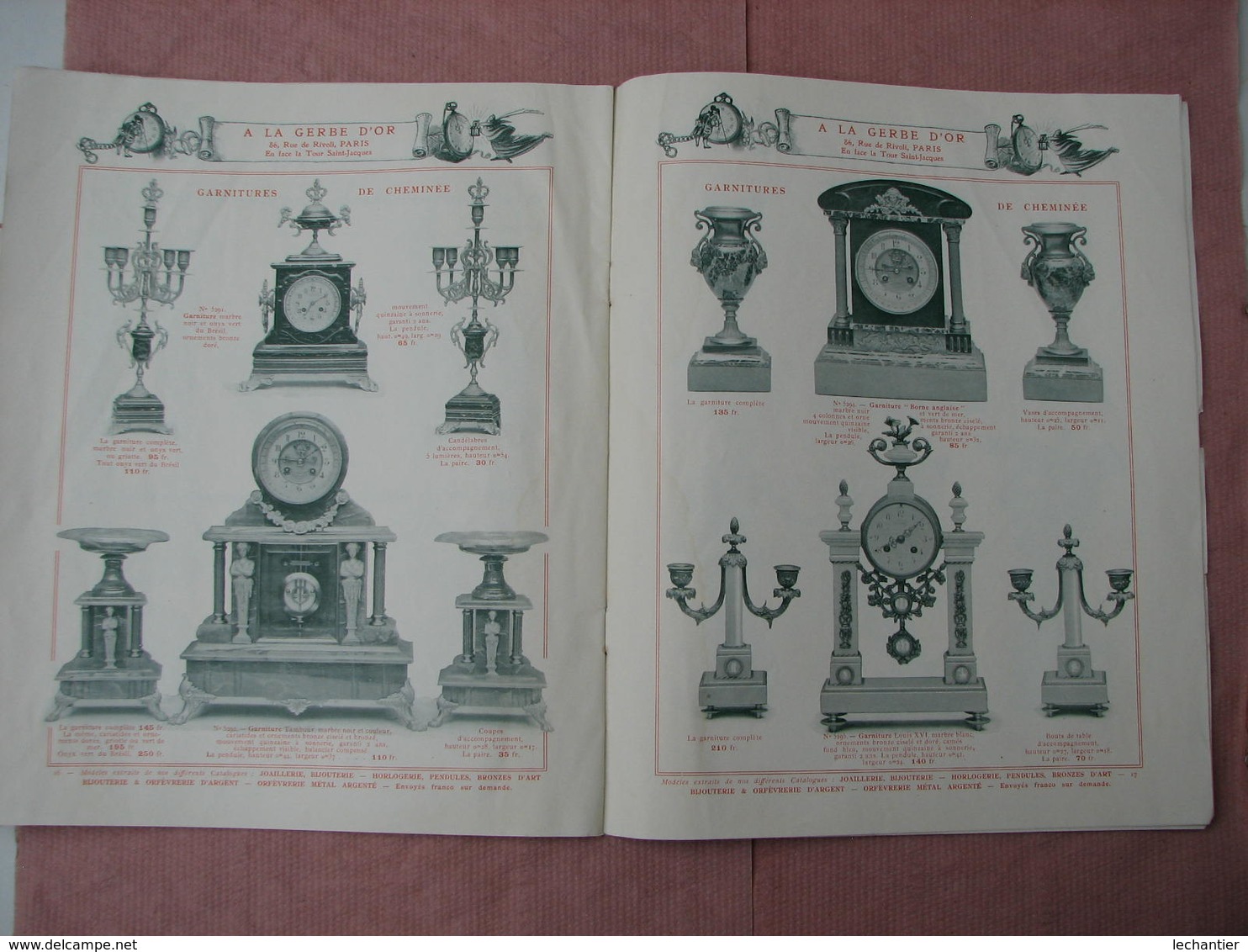 Maison de La Gerbe d'Or 1907 catalogue 20 pages 22X27 bijouterie, joallerie,horlogerie,bronzes, etc...