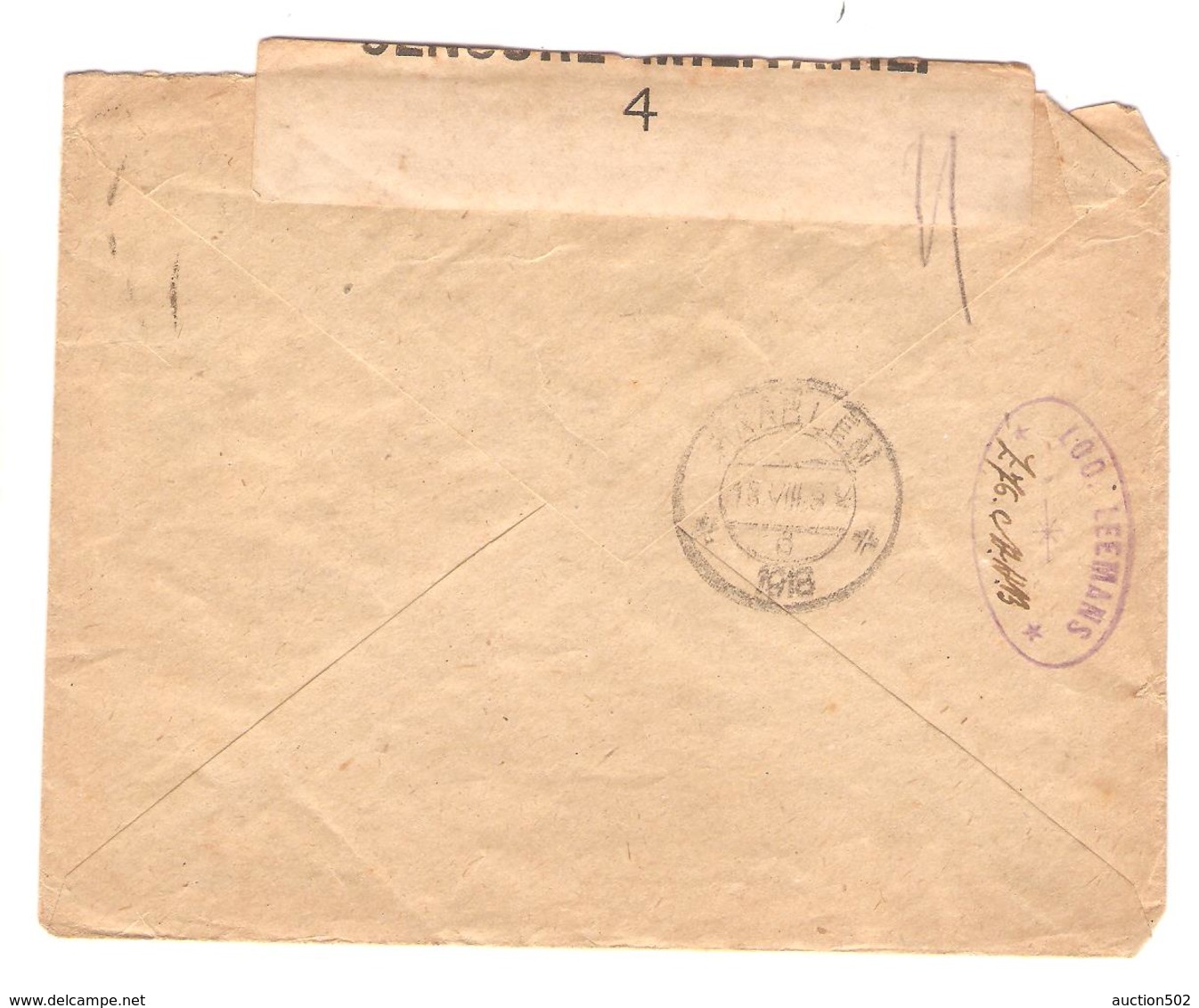 PR6258/ TP 150-151(2)-152-153 Surtaxe S/L.c.PMB-BLP 4 1/7/1918 Censures V.Haarlem C.d'arrivée - Belgisch Leger