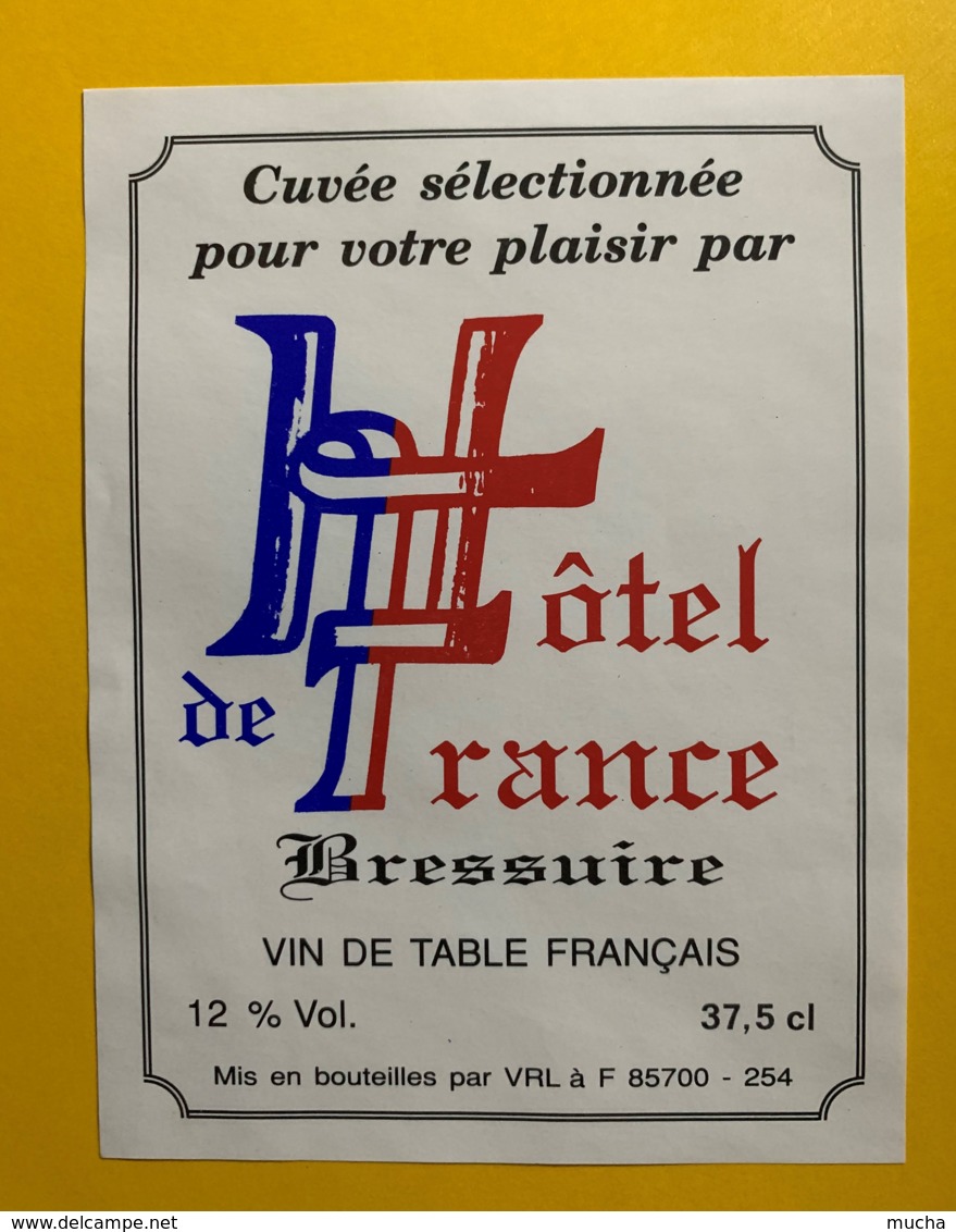 9788 - Cuvée Hôtel De France Bressuire - Autres & Non Classés