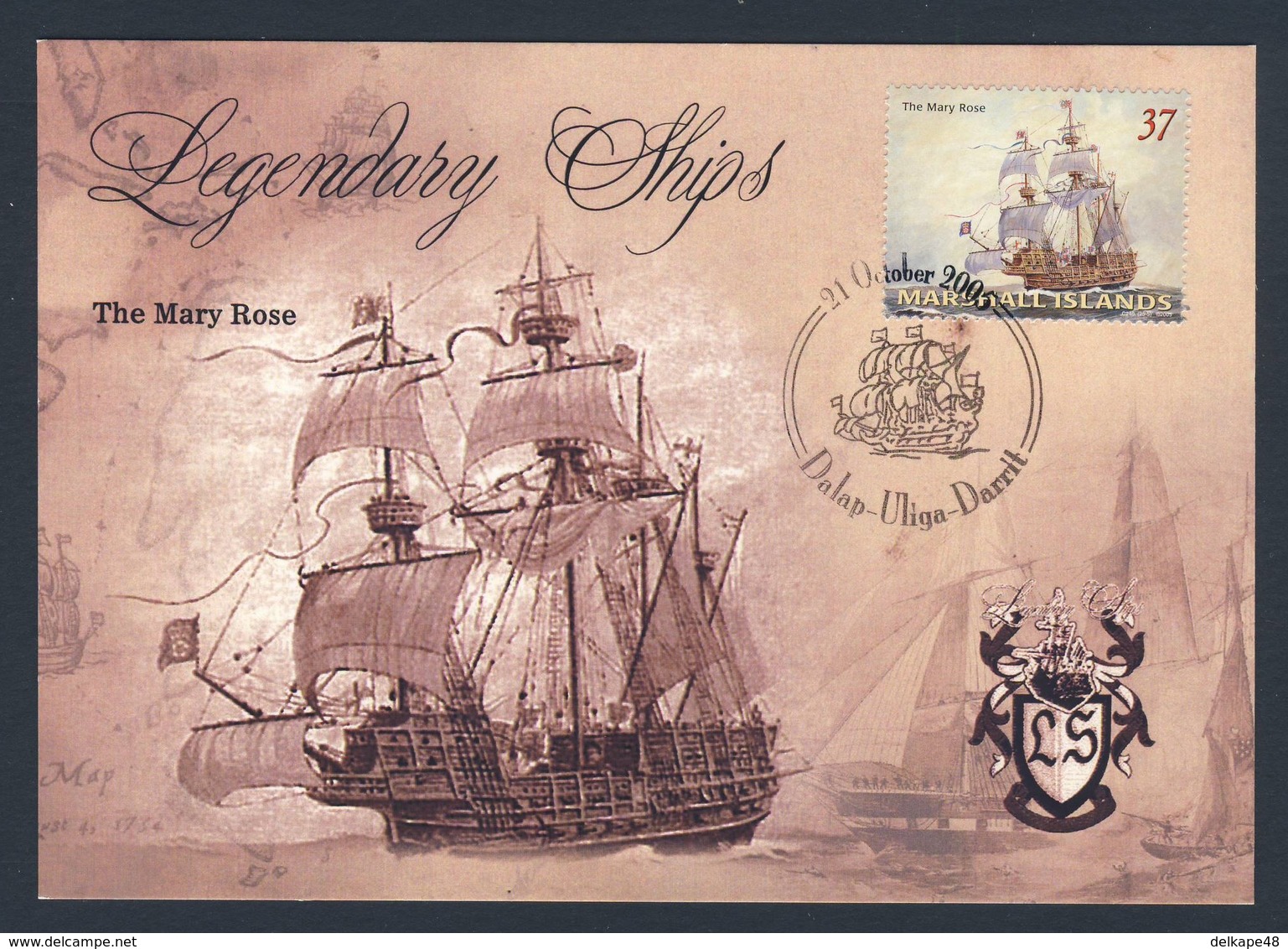 Marshall Islands 2005 Max. Card / Karte / Carte + Mi 1980 - Mary Rose - Carrack-type Warship / Kriegsschiff - Barche