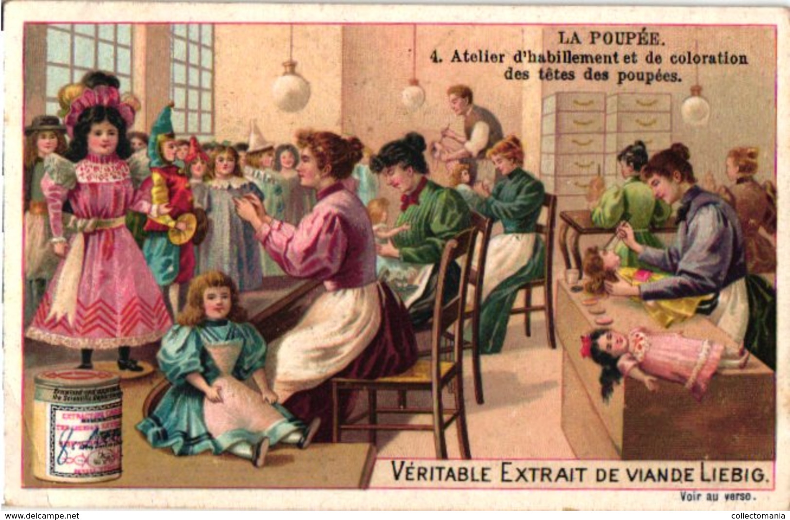 0612  Liebig 6 Cards  C1900 A Doll 's Life  La Poupée Fabrication Cire  WAX Heads Coiffure-Noël Hôpital Hospital - Liebig
