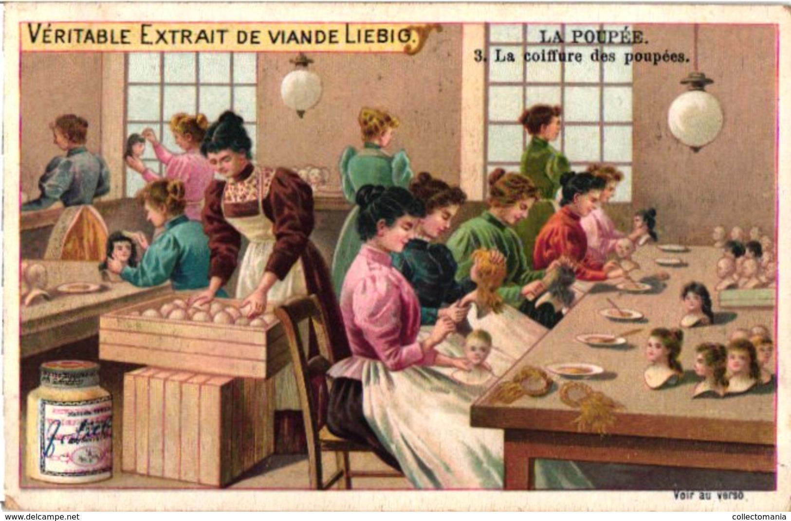 0612  Liebig 6 Cards  C1900 A Doll 's Life  La Poupée Fabrication Cire  WAX Heads Coiffure-Noël Hôpital Hospital - Liebig