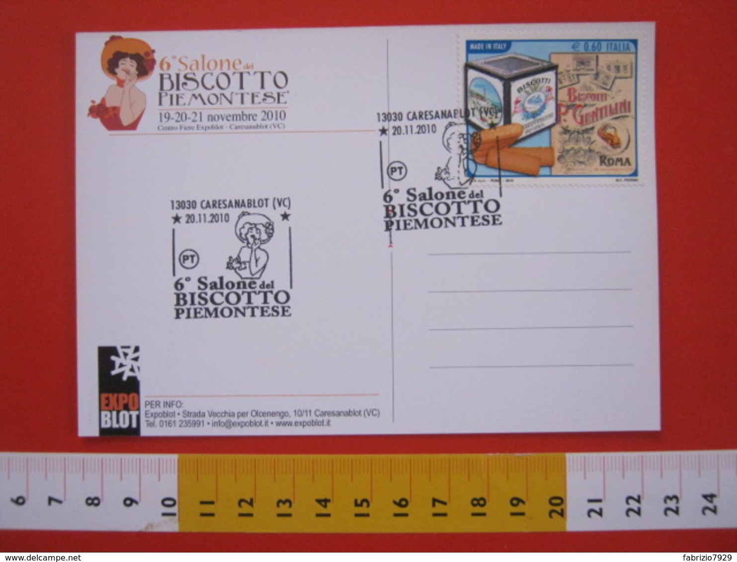 A.06 ITALIA ANNULLO - 2010 CARESANABLOT VERCELLI 6° SALONE DEL BISCOTTO PIEMONTESE GENTILINI ROMA - Alimentación