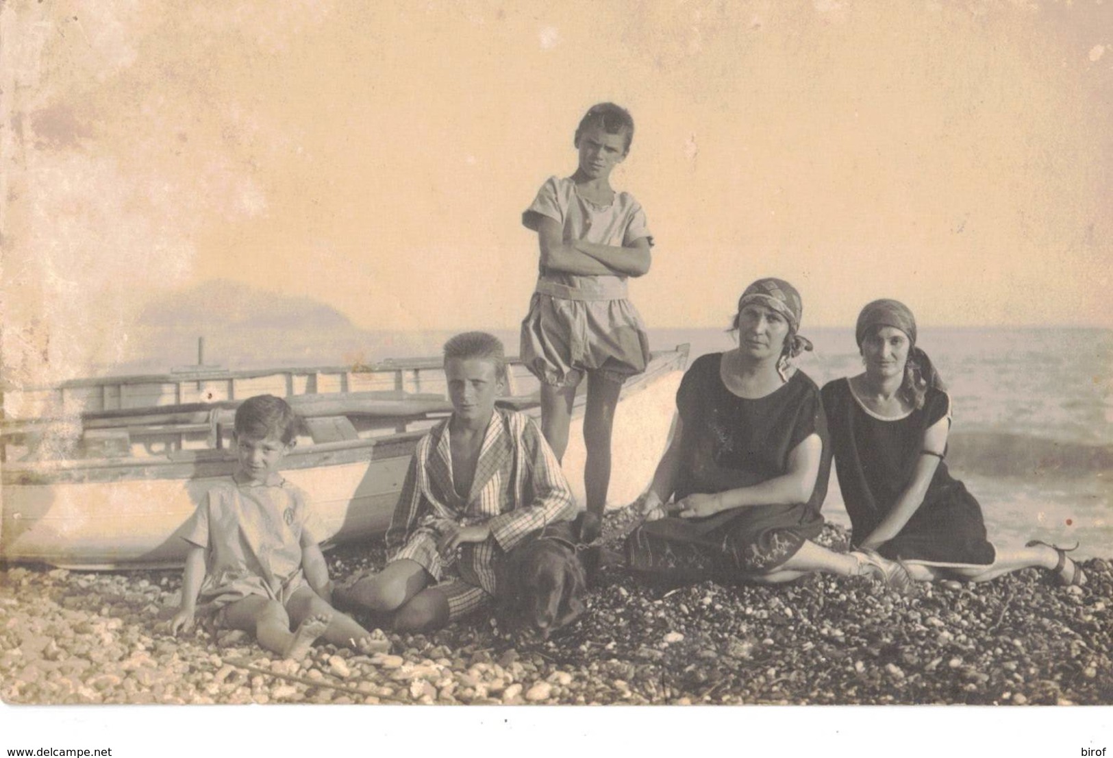 CARTOLINA - FOTO D'EPOCA BAGNANTI AL MARE ( STUDIO FOT.MIGONE CHIAVARI) - Foto Dedicate