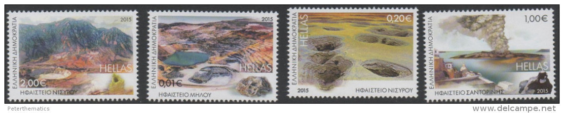 GREECE, 2015, MNH,VOLCANOES, 4v - Vulkanen