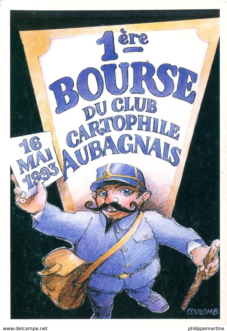 13 - Roquevaire : 1ère Bourse Du Club Cartophile Aubagnais - 16 Mai 1993 - Dessin Christian Coulomb - Bourses & Salons De Collections