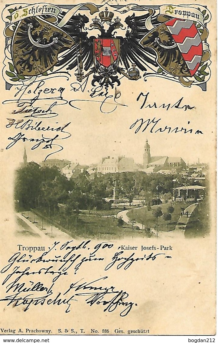 1900 - OPAVA  Troppau, WAPPEN PRAGE, Gute Zustand, 2 Scan - Tsjechië