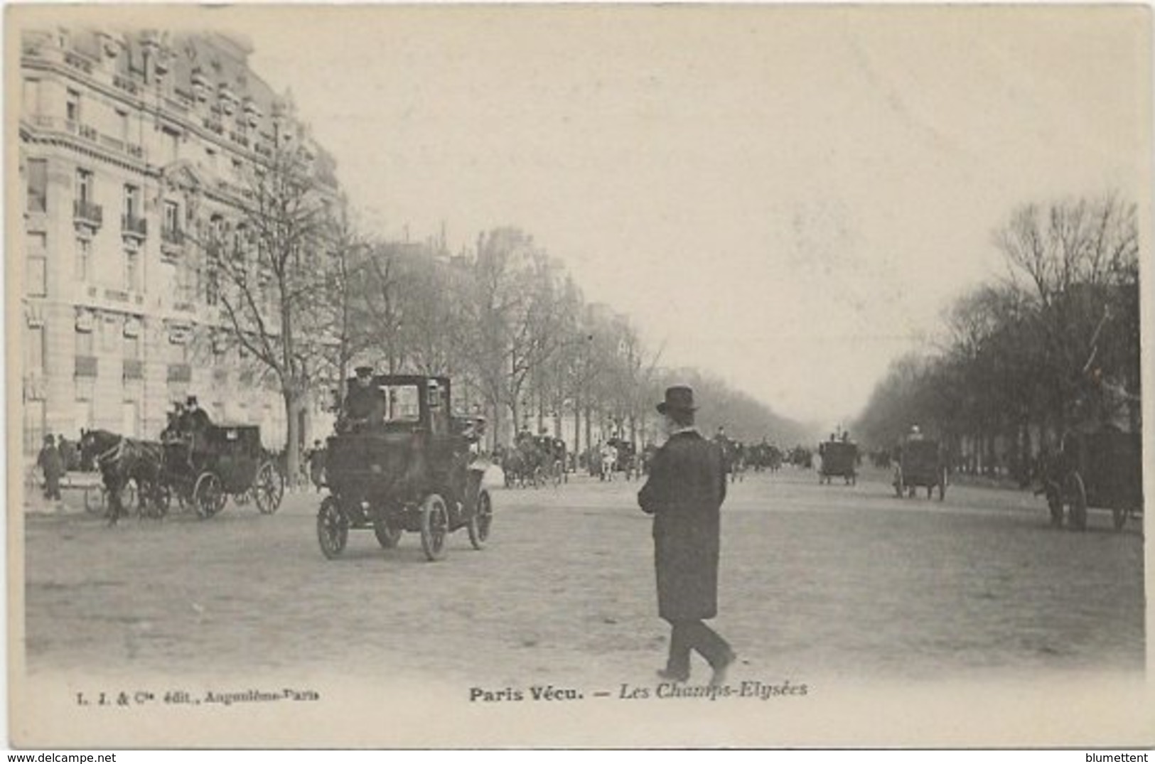 CPA - PARIS VECU - Les Champs Elysées - Andere & Zonder Classificatie