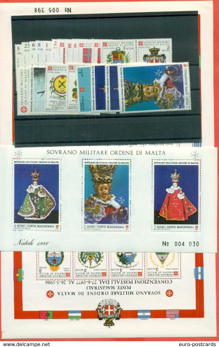 SMOM - ANNATA COMPLETA 1986 - 23 VALORI + 2 FGL  - PERFETTI - Sovrano Militare Ordine Di Malta