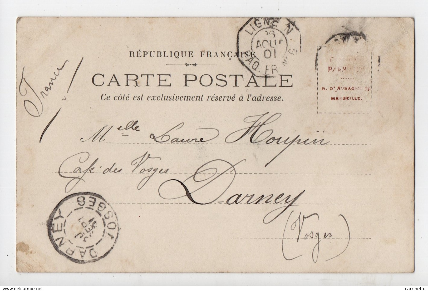 PAQUEBOT INDUS Des Messageries Maritimes 1900... Cachet Postal Paquebot - Paquebots