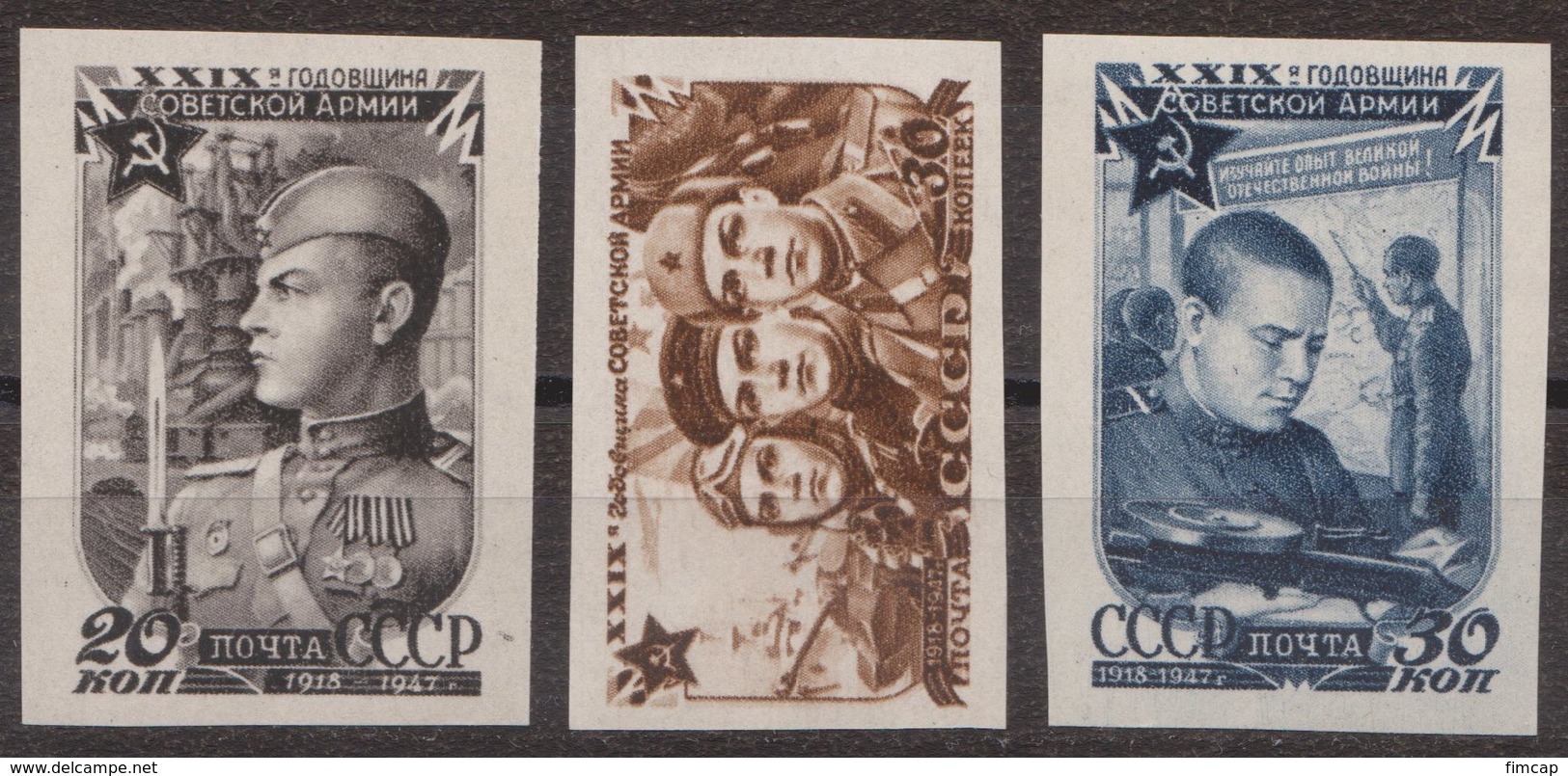 Russia 1947 Mi 1111B-1113B MNH OG ** - Neufs