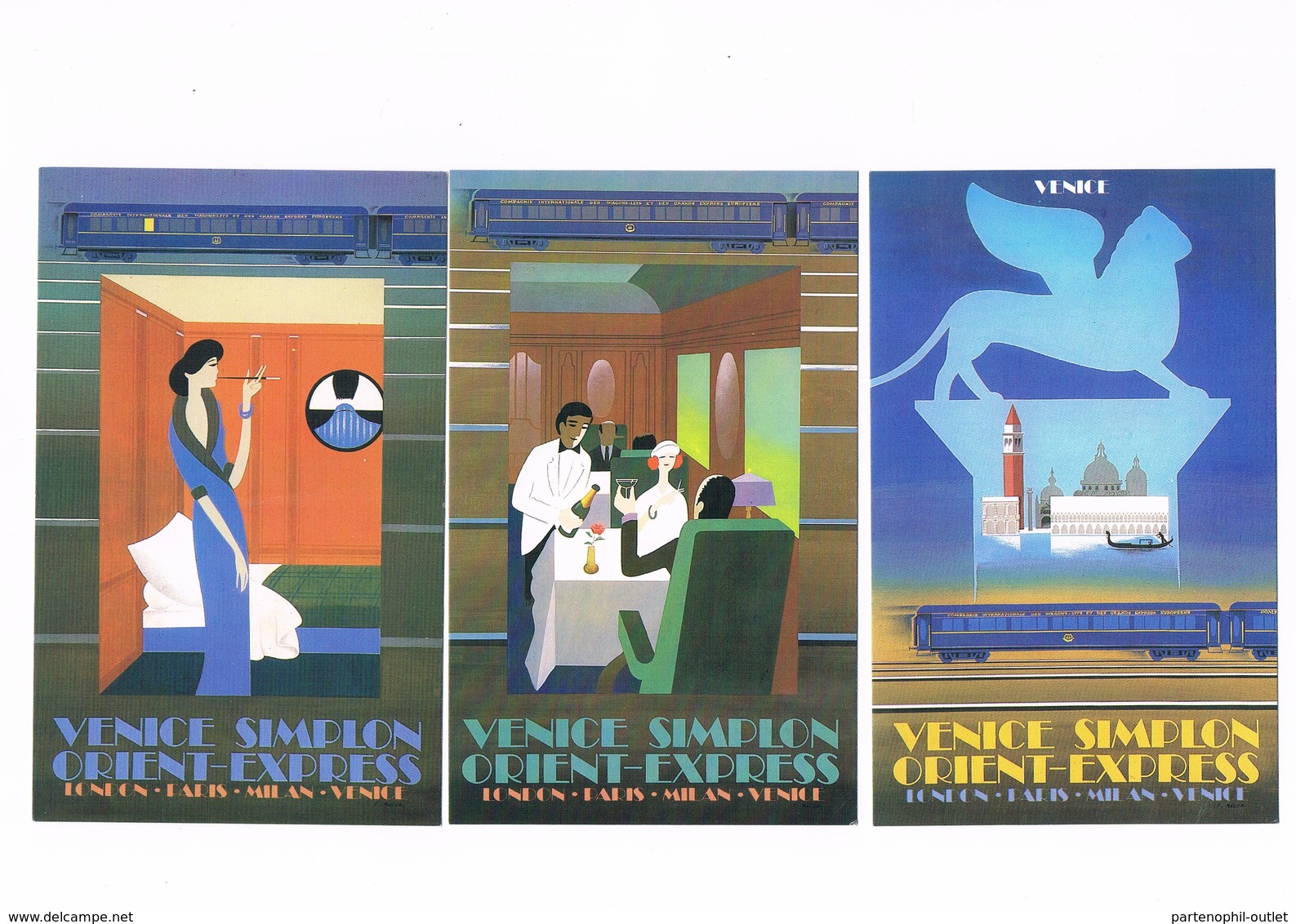 Cartolina - Postcard - Non Viaggiata/Unsent - Venice Simplon Orient-Express - N.6 Cartoline (Pierre Fix-Masseau) - Treni