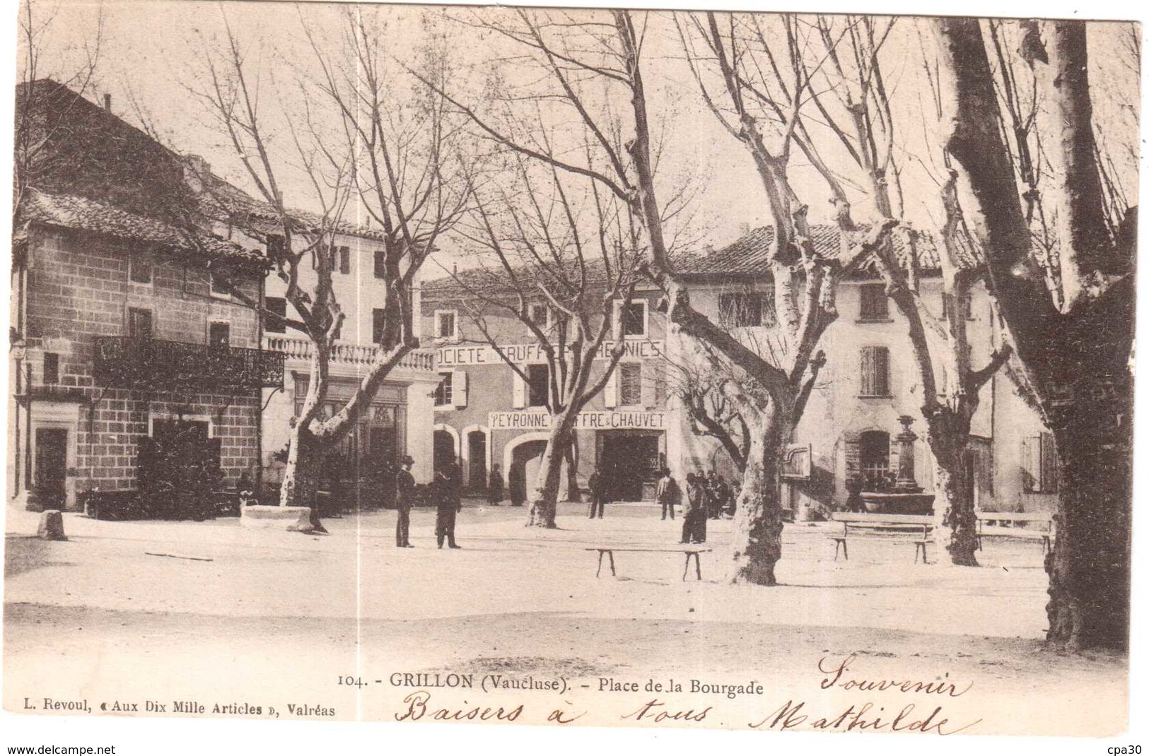 CPA VAUCLUSE.GRILLON.PLACE DE LA BOURGADE - Sonstige & Ohne Zuordnung