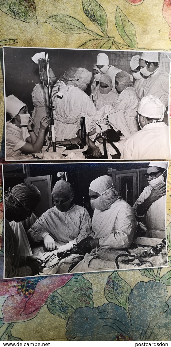 2 Items Lot. USSR. Hospital. Medical Operation. Doctor.Medicine. Old Vintage Original Real Photo 1960s - Métiers