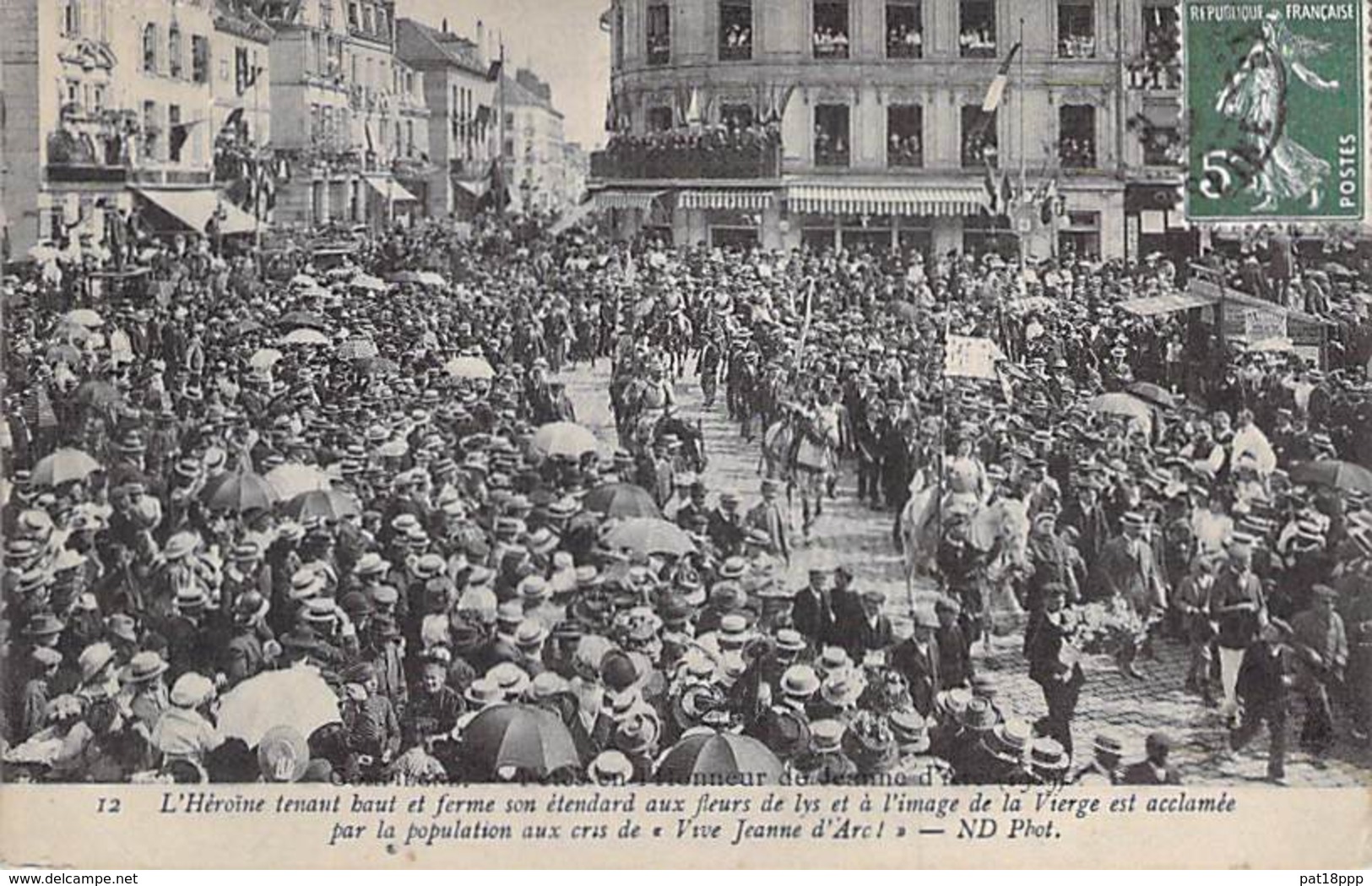 EVENEMENTS ( Fêtes ) 60 - COMPIEGNE - FETES DE JEANNE D'ARC 1909 : L'Héroïne Tenant Haut Et Ferme Son étendard CPA Oise - Autres & Non Classés